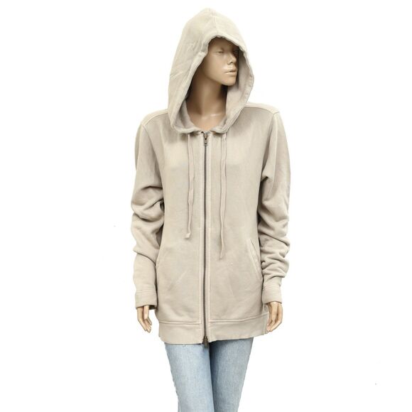 Free People Redwood Cardi Jacket Hoodie Top Soft Cotton Zip-up Slouchy S 283974 - Picture 5 of 12